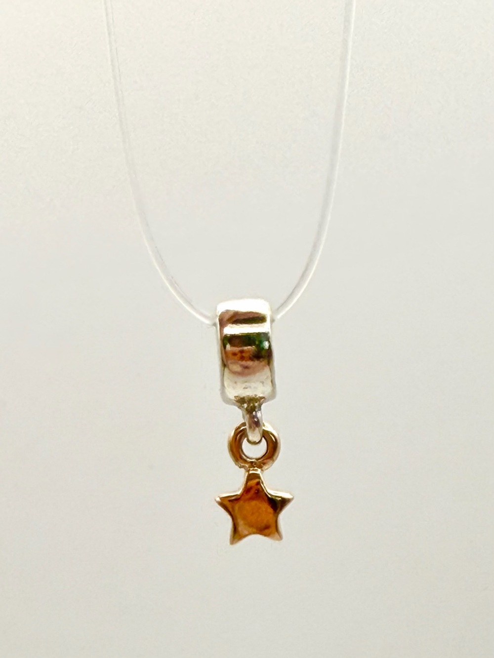 Pandora Sterling Silver & 14k Gold Star Dangle Pendant Charm- 790139 (RETIRED)
